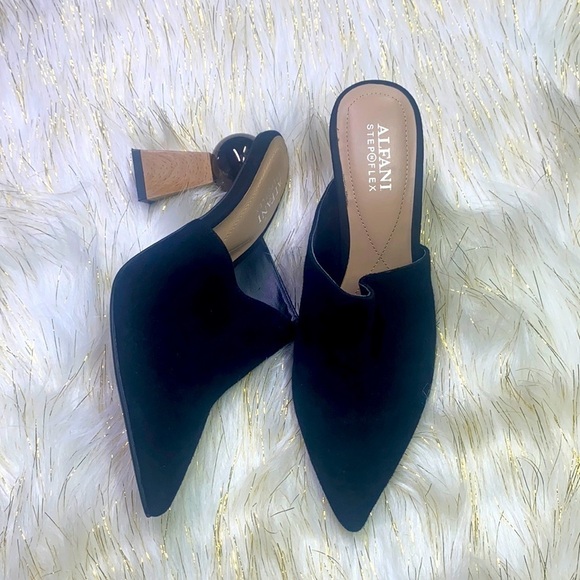 Alfani Shoes - Alfani StepFlex - Black Pointed Toe Heel with Heel and Ball Size 7.5
